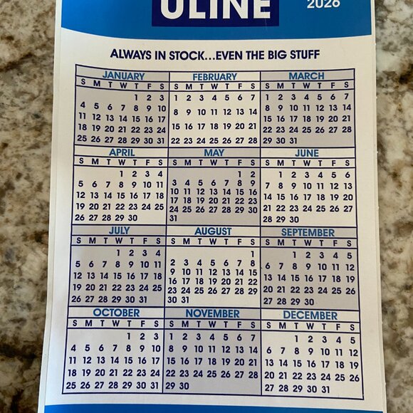 Other - 2026 Uline Calendar Sticker